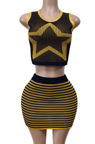 Stretchy Sleeveless Tank Top & Mini Skirt Set Lavish Daily