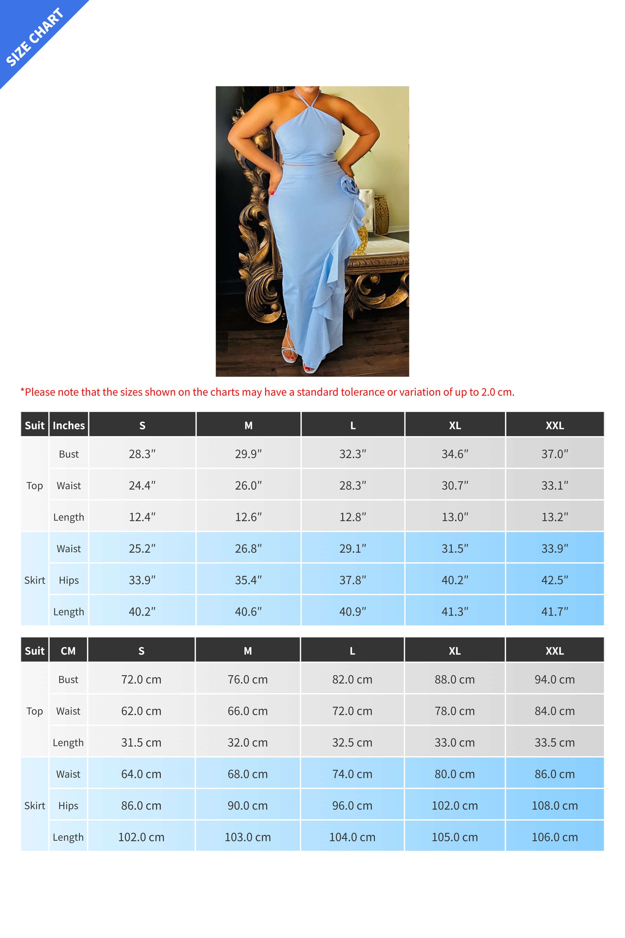Solid Tie Sleeveless Top & Side Slit Ruffle Skirt Lavish Daily