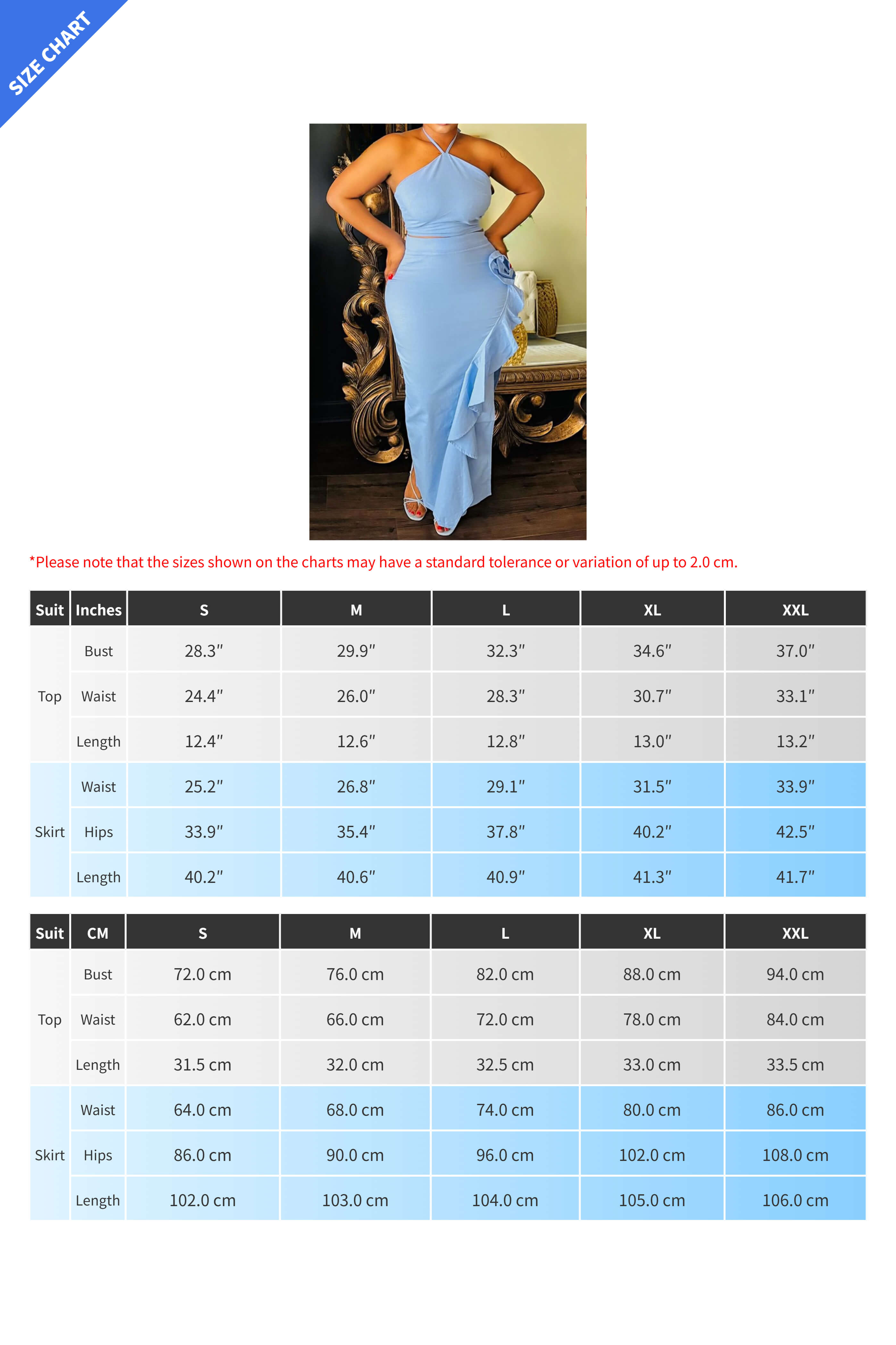 Solid Tie Sleeveless Top & Side Slit Ruffle Skirt Lavish Daily