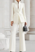 Single Button Blazer and Pants Set Lavish Daily