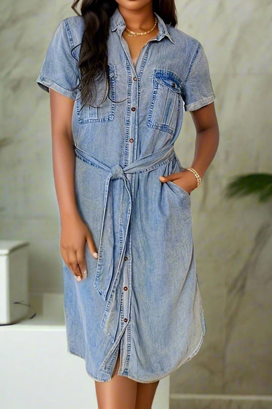 Denim Shirt Dress Lavish Daily