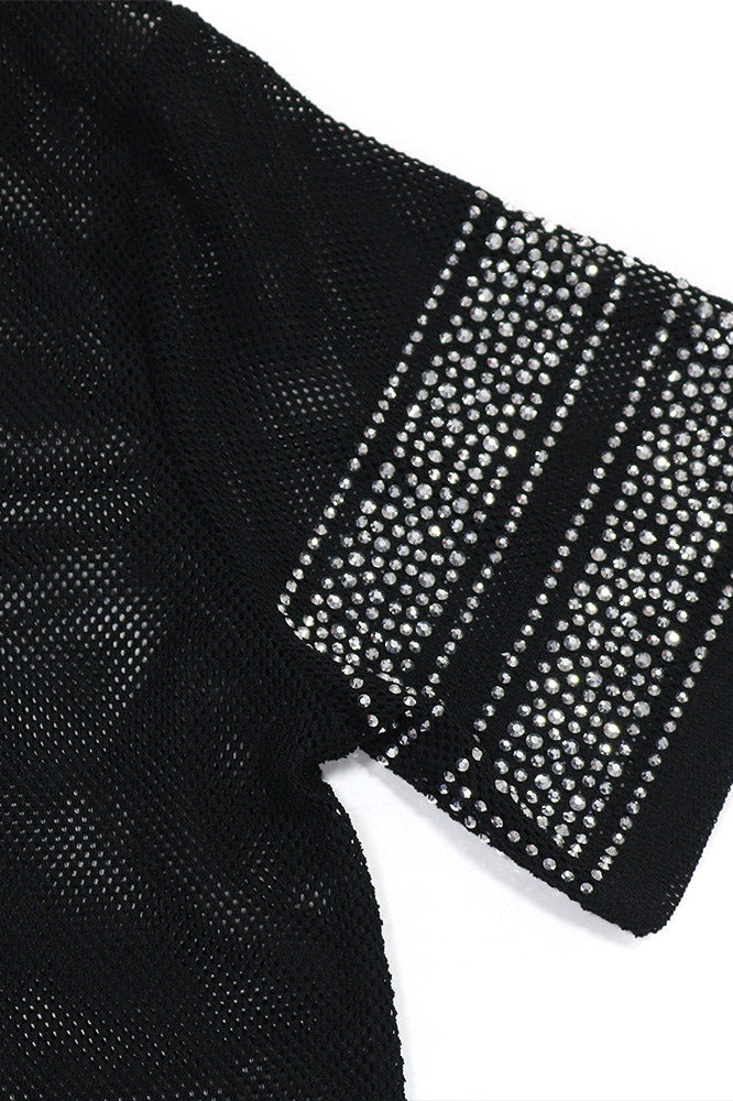 Rhinestone 23 Sheer Mesh Jersey Tunic Lavish Daily