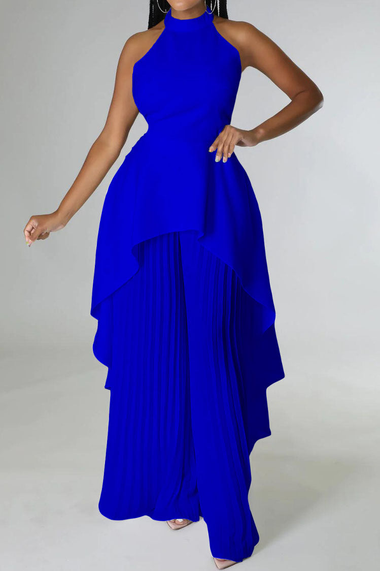 Halter Tunic Top & Pleated Pants Set Lavish Daily