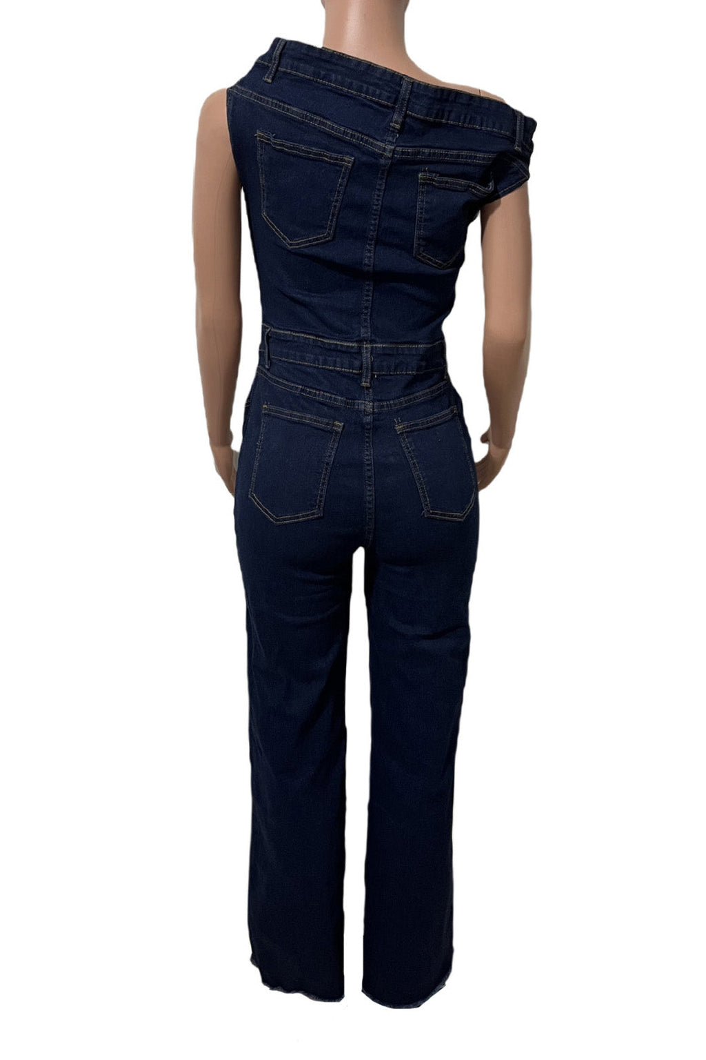 Strapless Off-Shoulder Fitted Denim Jumpsuit Lavish Daily