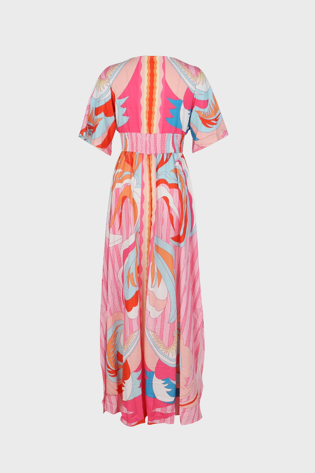 Printed Kimono Sleeve Maxi Dresses Lavish Daily