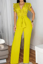 Crochet Lace See-Through Top Jumpsuit Lavish Daily