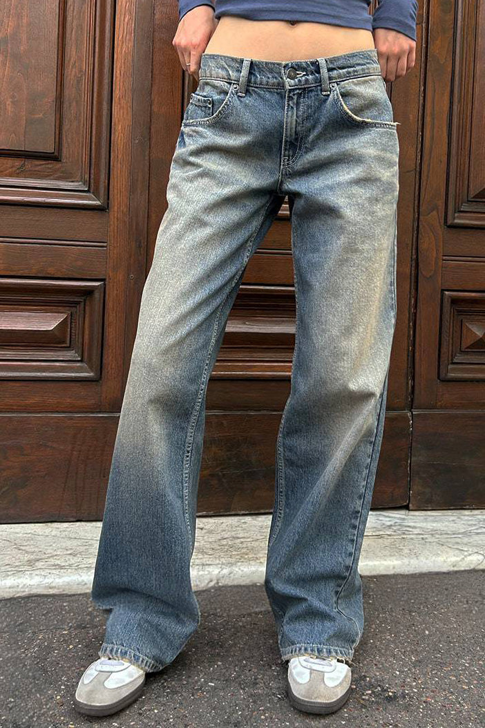 Vintage High Waist Loose Straight Wide Jeans Lavish Daily