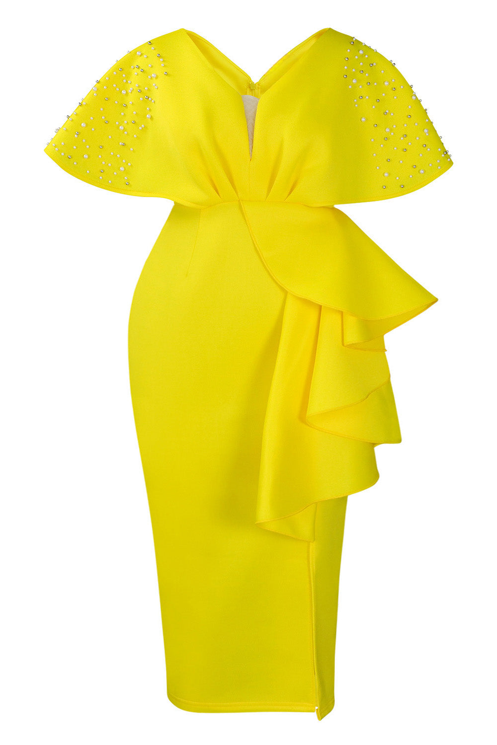 Beaded Ruffled Split Party Dress Lavish Daily