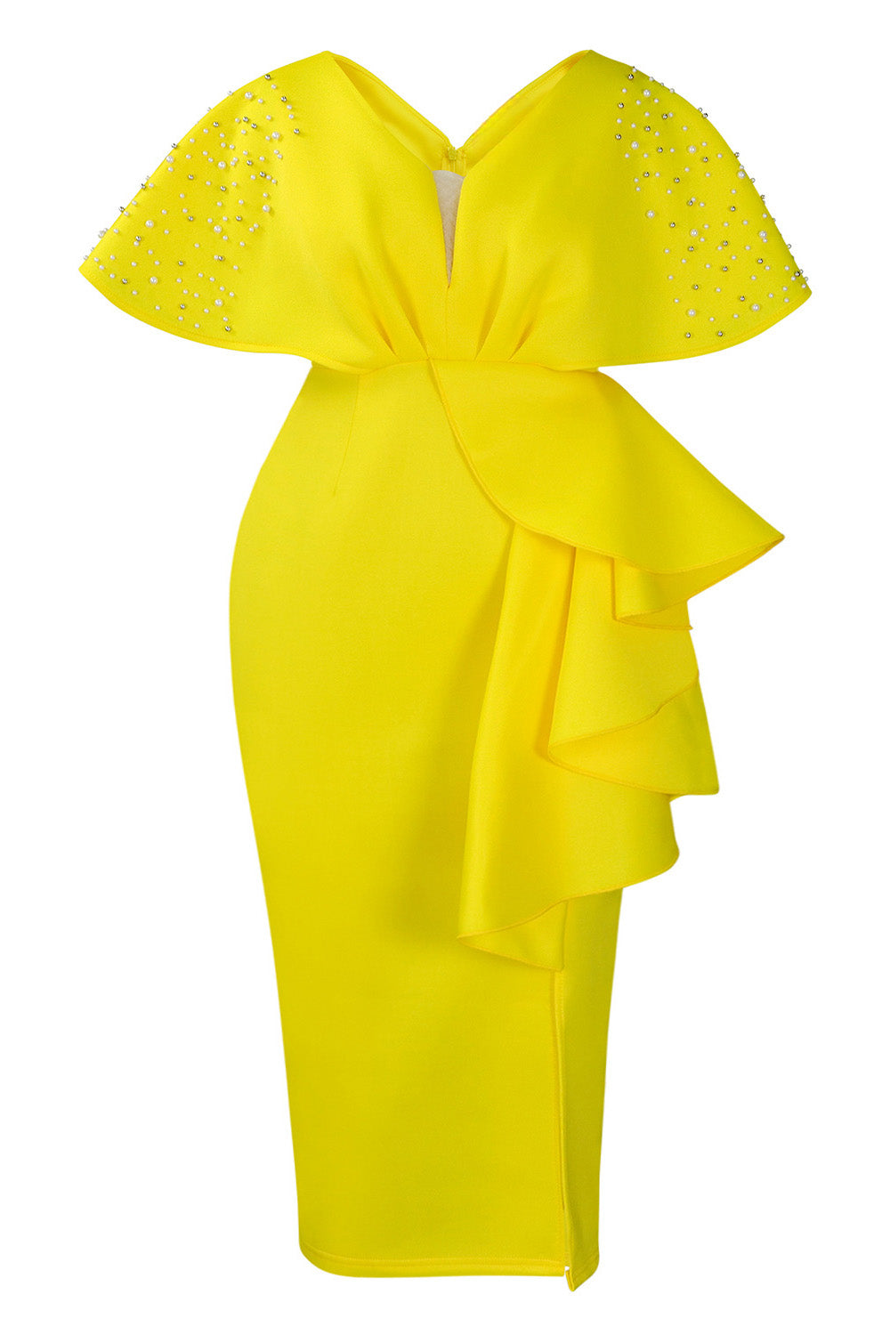 Beaded Ruffled Split Party Dress Lavish Daily