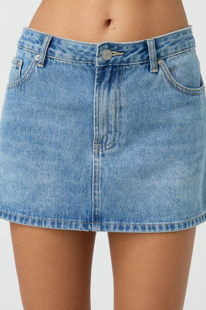 Washed Elastic High Waist Shorts Denim Skirts Lavish Daily