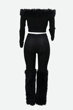 Feather Trim Glamour Set Lavish Daily