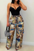 Vintage Casual Jacquard Cargo Pants Lavish Daily