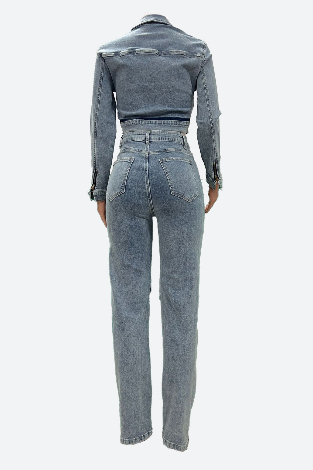 Denim Jacket & Pants Set Lavish Daily