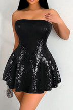 Strapless Slim Fit Sequin Dress for Party Nights Lavish Daily