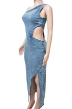 One-Shoulder Cutout Mini Dress Lavish Daily