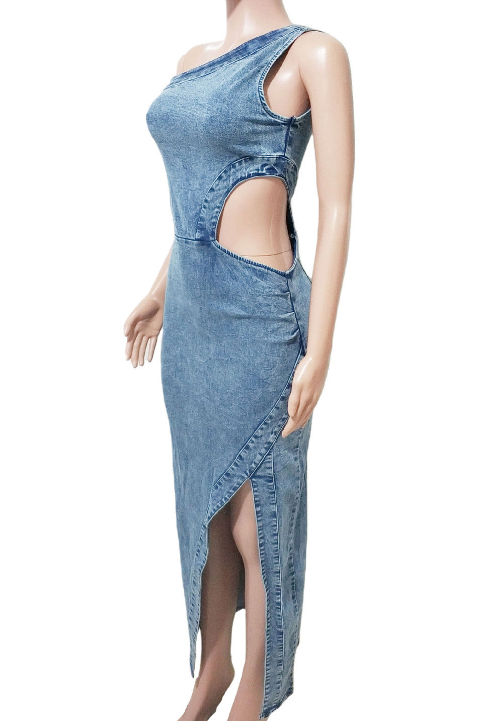 One-Shoulder Cutout Mini Dress Lavish Daily