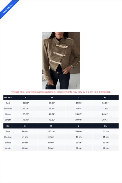 Cropped Military Jacket with Metal Button Detail Lavish Daily