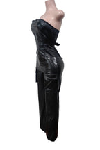 Faux Leather Belted Jumpsuit Lavish Daily