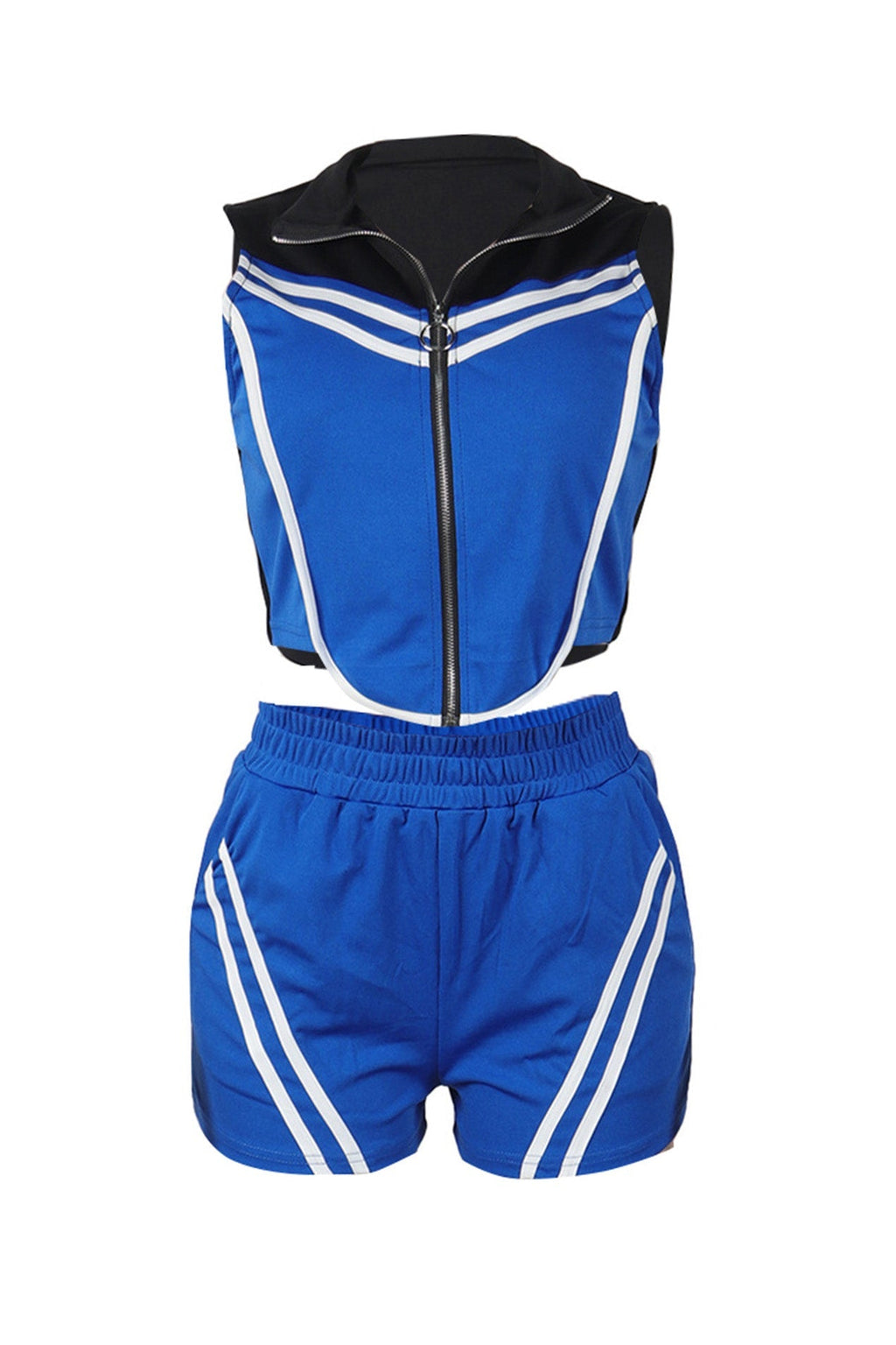 Colorblock Stripe Sleeveless Activewear Set Lavish Daily