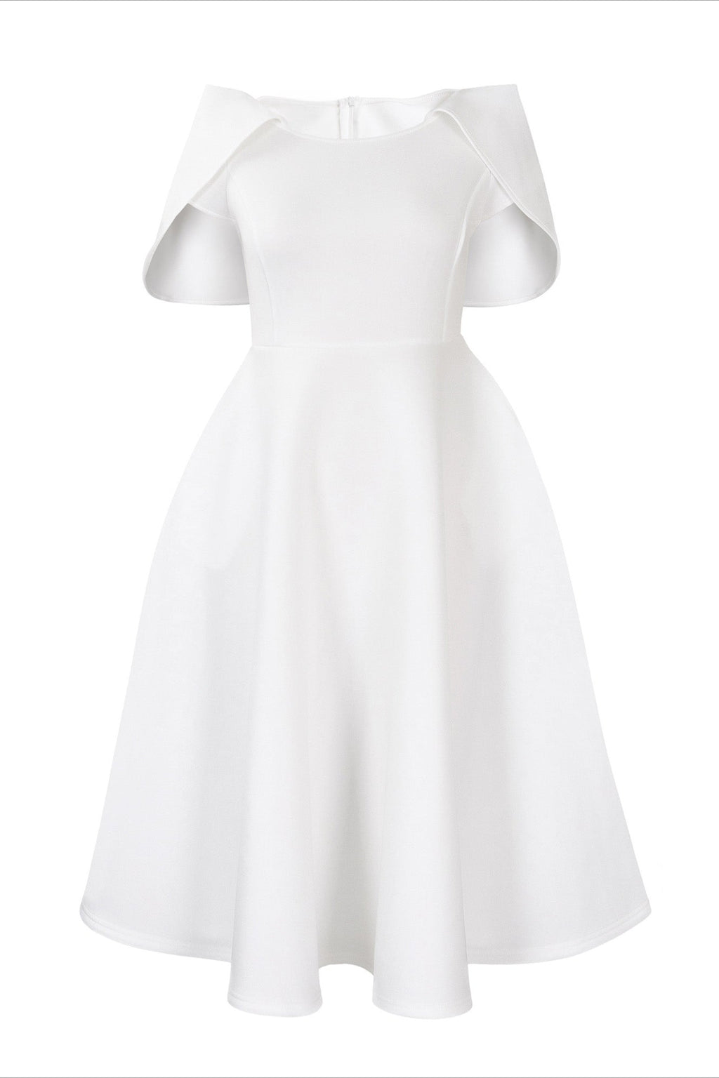 Off-Shoulder Ruffle Fit & Flare Midi Dress Lavish Daily