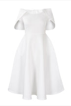 Off-Shoulder Ruffle Fit & Flare Midi Dress Lavish Daily