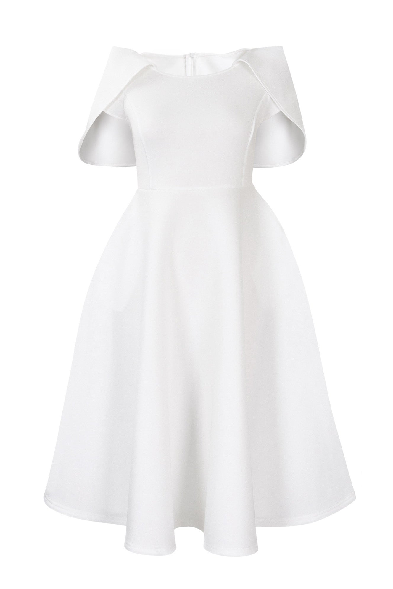 Off-Shoulder Ruffle Fit & Flare Midi Dress Lavish Daily