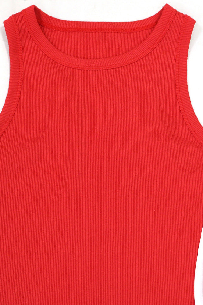 Sleeveless Round Neck Pleated Mini Dress Lavish Daily