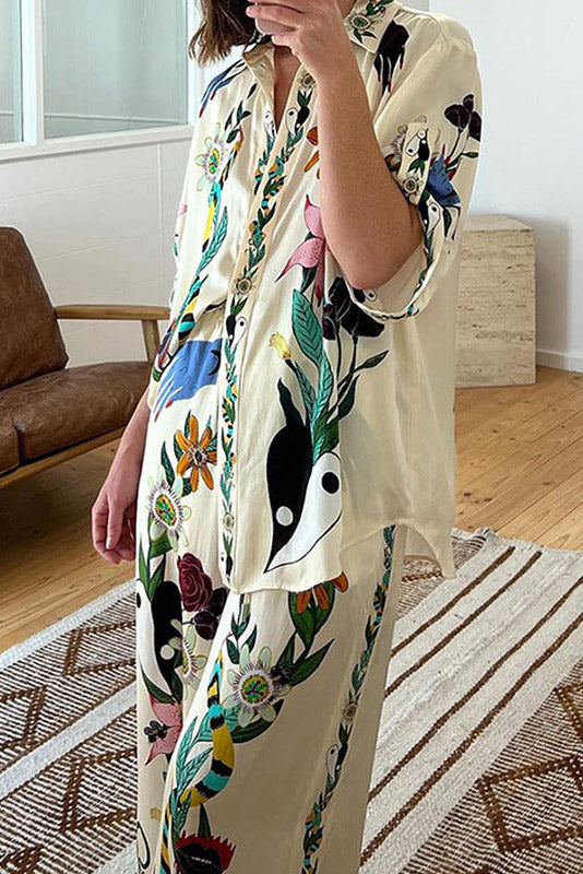Printed Shirt and Pant Set Lavish Daily