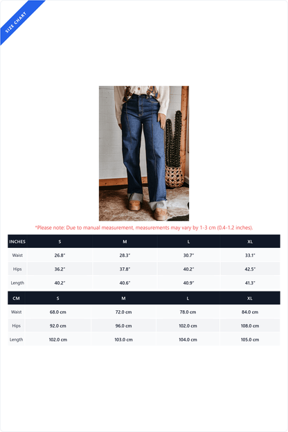 Stretch Cuffed Wide Leg Front Seam Jeans Lavish Daily