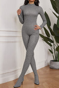 Print Turtleneck Long Sleeve Jumpsuit Lavish Daily