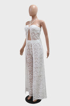 Lace Hollow Out Wide Leg Sets Lavish Daily