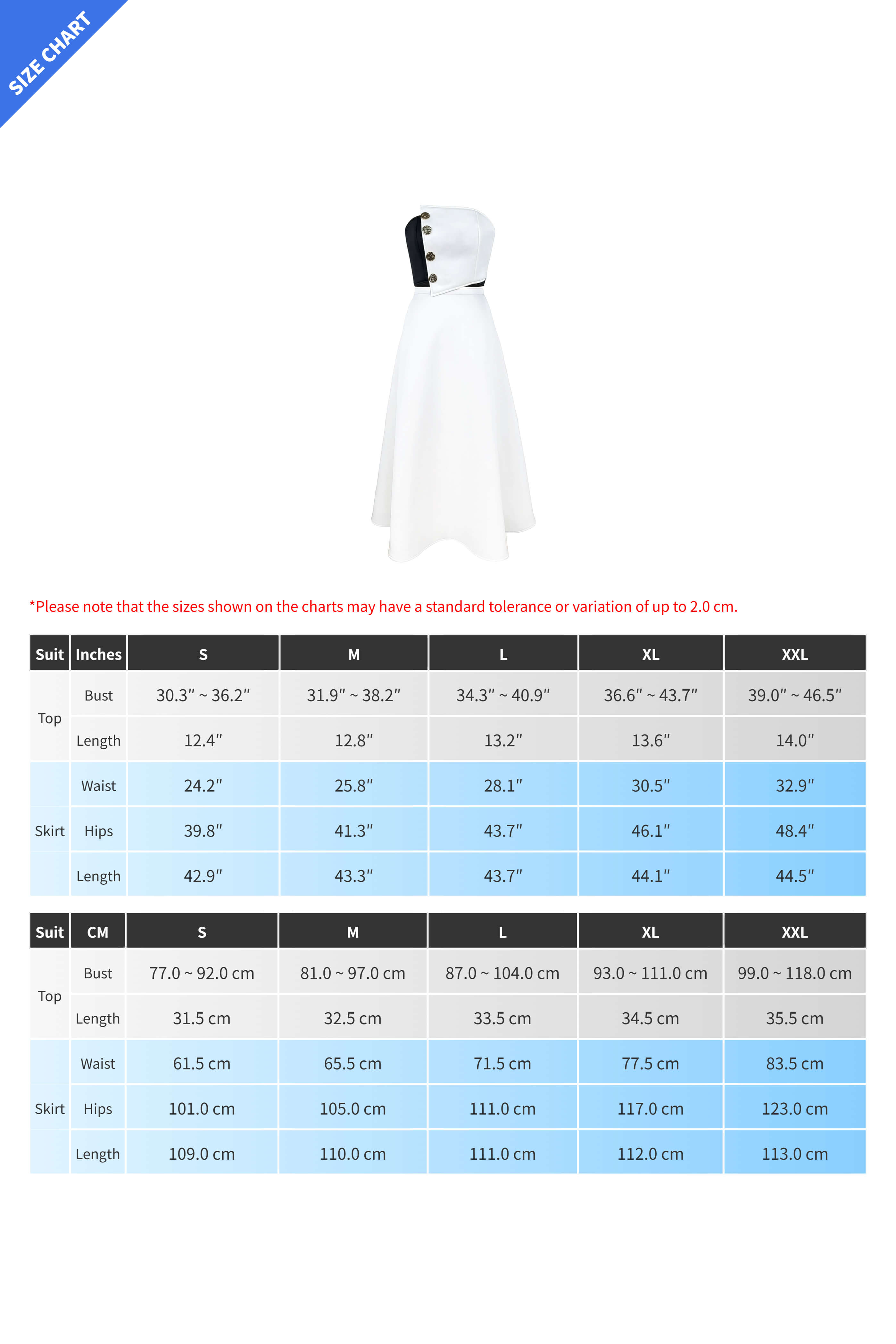 Colorblock Tube Top and A-Line Skirt Set Lavish Daily