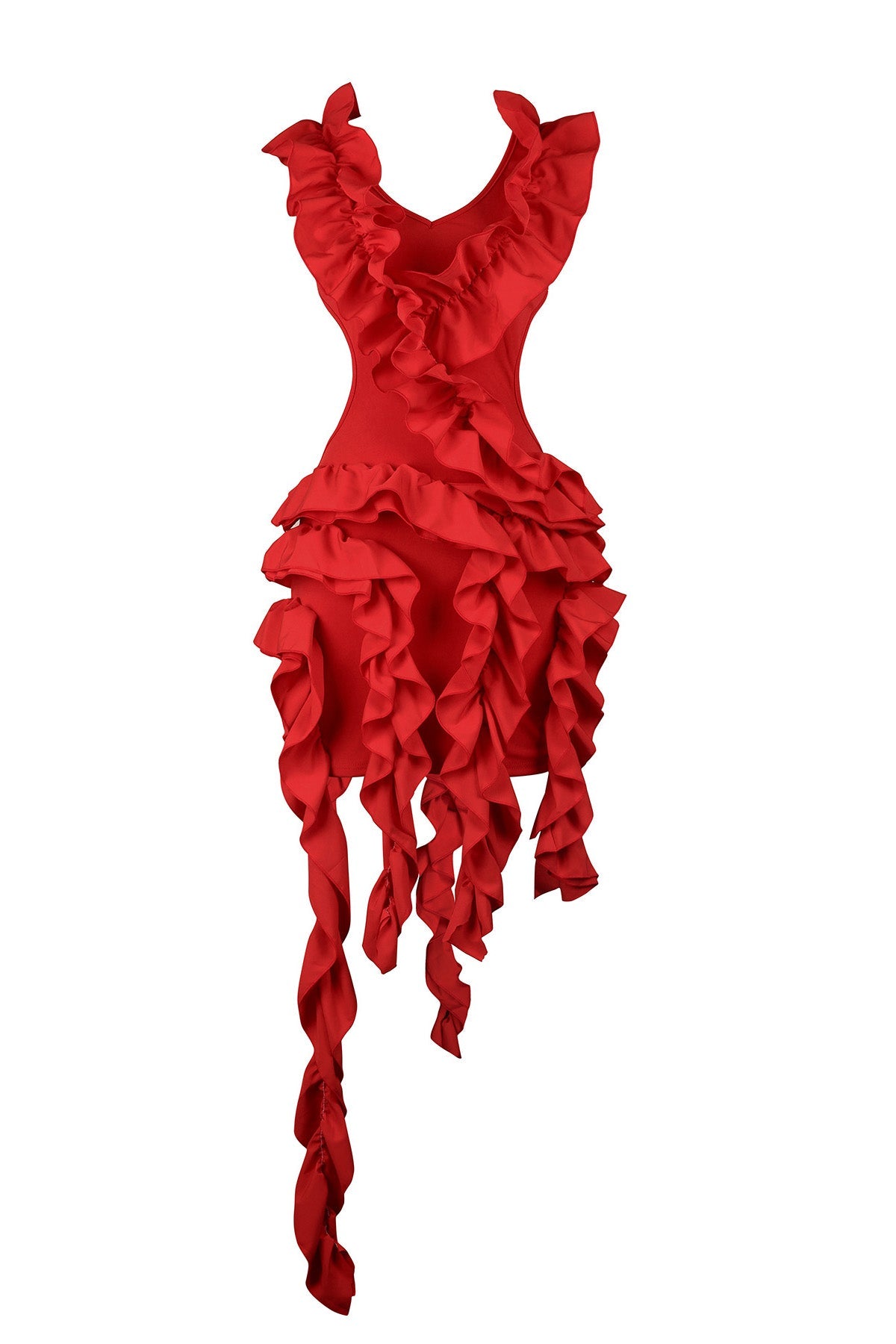 Backless Ruffle Tiered Cutout Mini Dress Lavish Daily