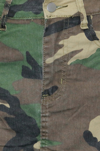 Camo Asymmetrical Skirt Overlay Wide Leg Pants Lavish Daily