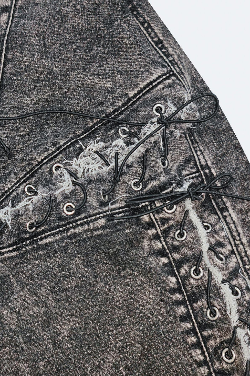 Lace Up High Waist Jeans Lavish Daily