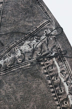 Lace Up High Waist Jeans Lavish Daily