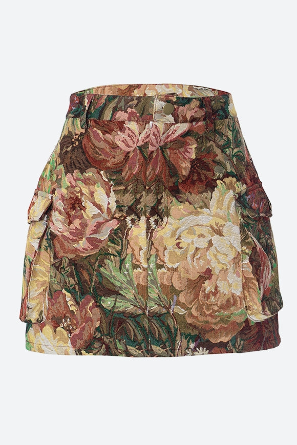 Jacquard Cargo Skirt Lavish Daily