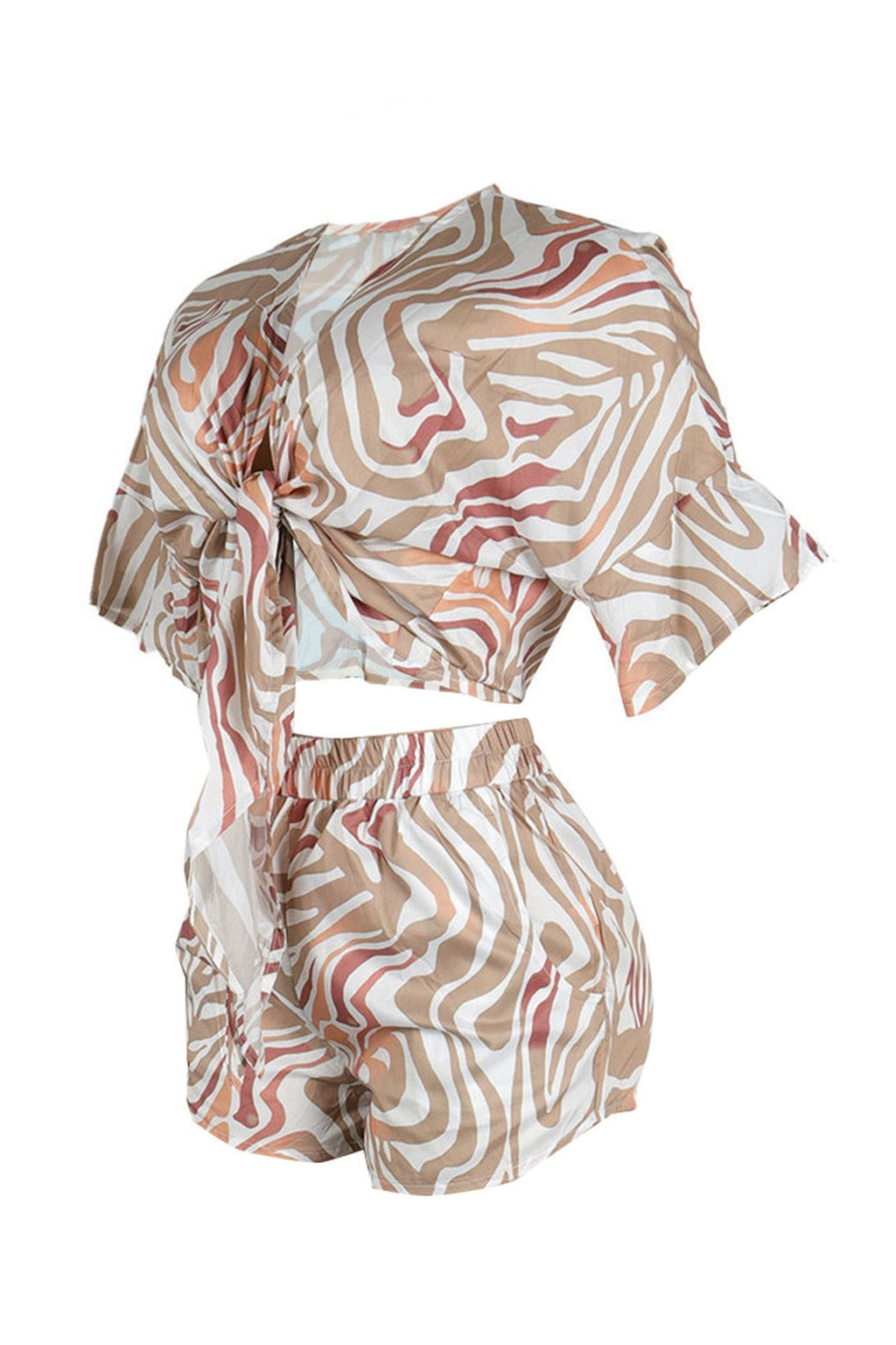 Printed Batwing Sleeve Loose Two-Piece Set Lavish Daily