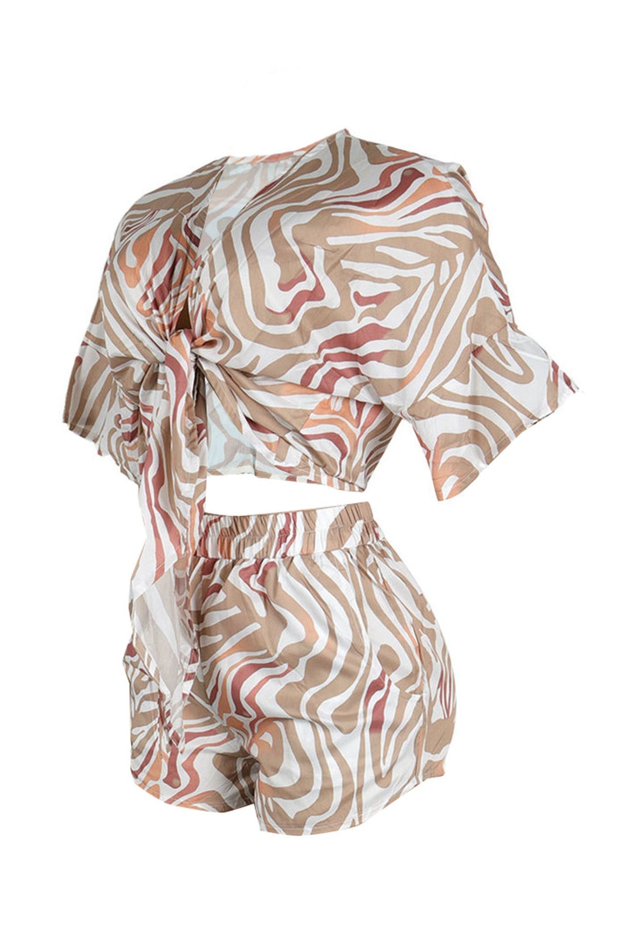 Printed Batwing Sleeve Loose Two-Piece Set Lavish Daily