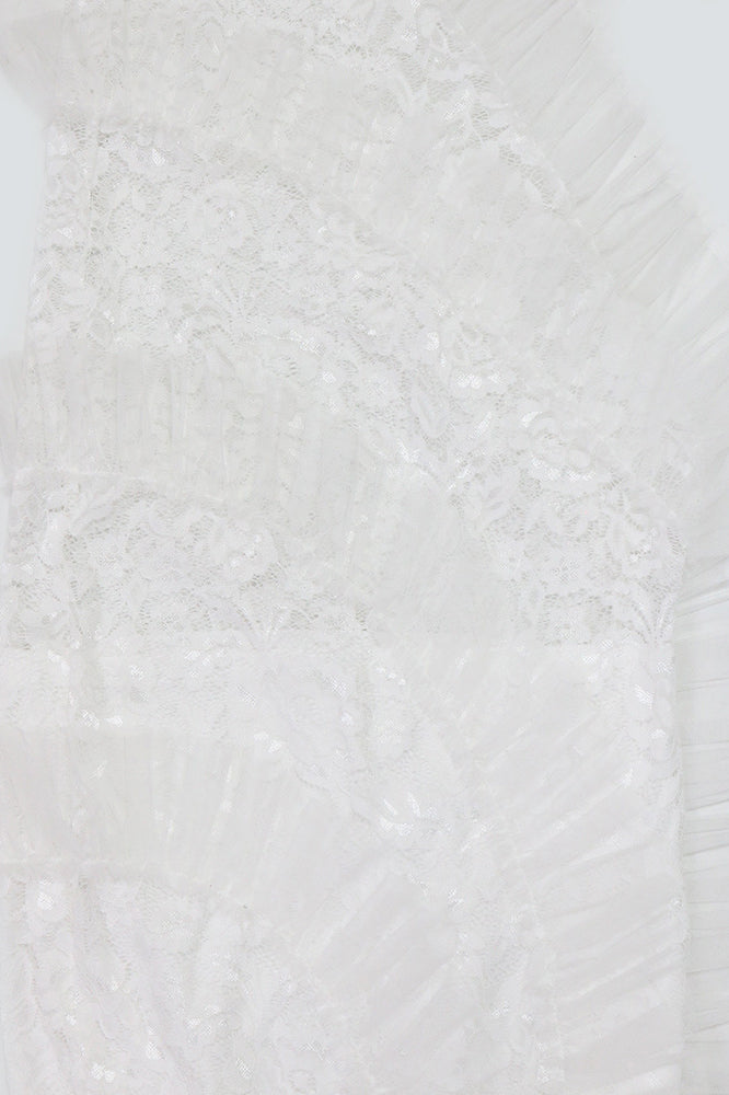 Lace Strapless Top and Ruffle Skirts Sets Lavish Daily