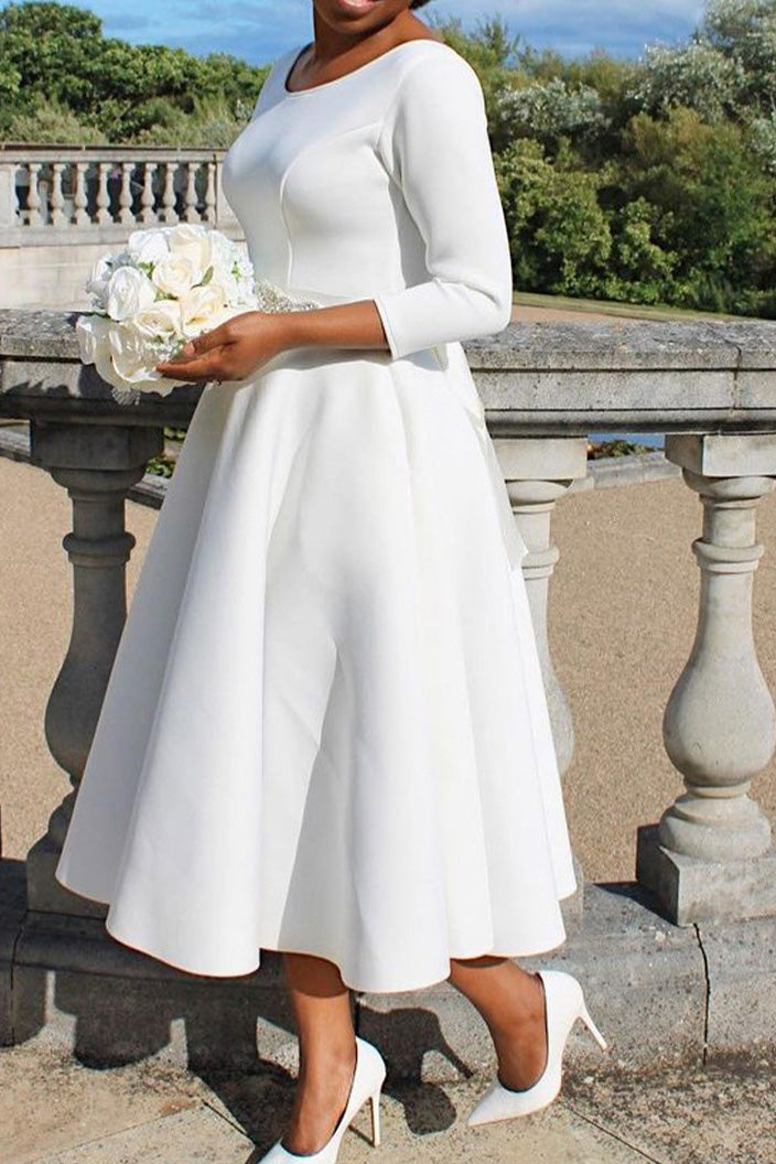 Elegant Solid Color A-Line Evening Dress Lavish Daily