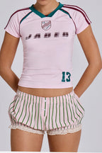 Letter Print Crop Top & Shorts 2 Piece Set Lavish Daily