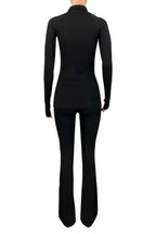 Sculpted Foldover Waist Flare Pants Set Lavish Daily