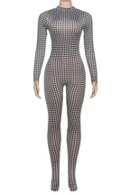 Print Turtleneck Long Sleeve Jumpsuit Lavish Daily