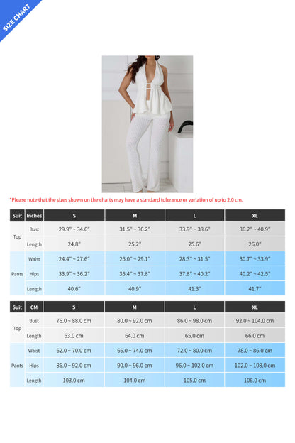 Tie-Up Backless Halter with Long Pants Sets Lavish Daily