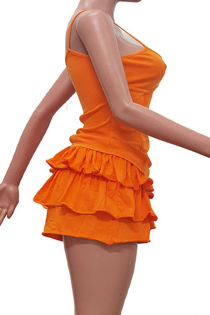 Washed Camisole and Ruffle Skort Set Lavish Daily