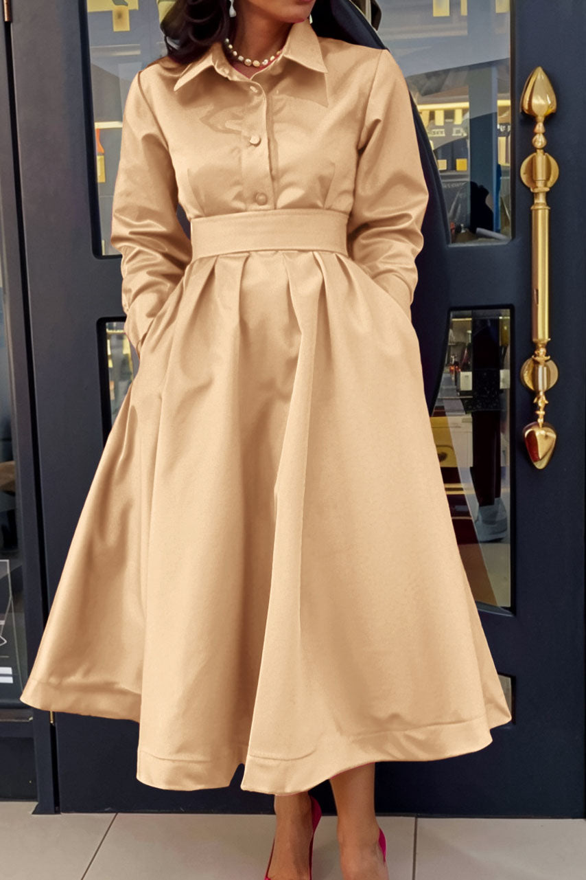 Solid Shirt Dress Lavish Daily