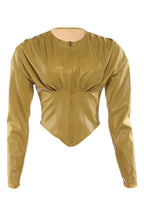Faux Leather Zip-Up Corset Top Lavish Daily