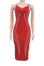 Rhinestone Cami Midi Dress Lavish Daily