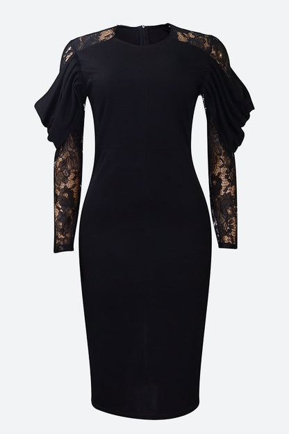 Elegant Lace Slim Fit Patchwork Sexy Dress Lavish Daily